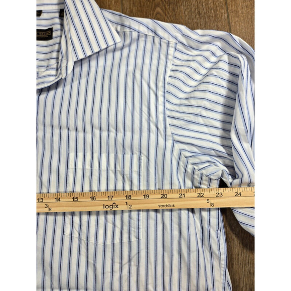 Donald J. Trump Signature Collection Men's Shirt 17 36/37 Striped Button-Up - Picture 6 of 7